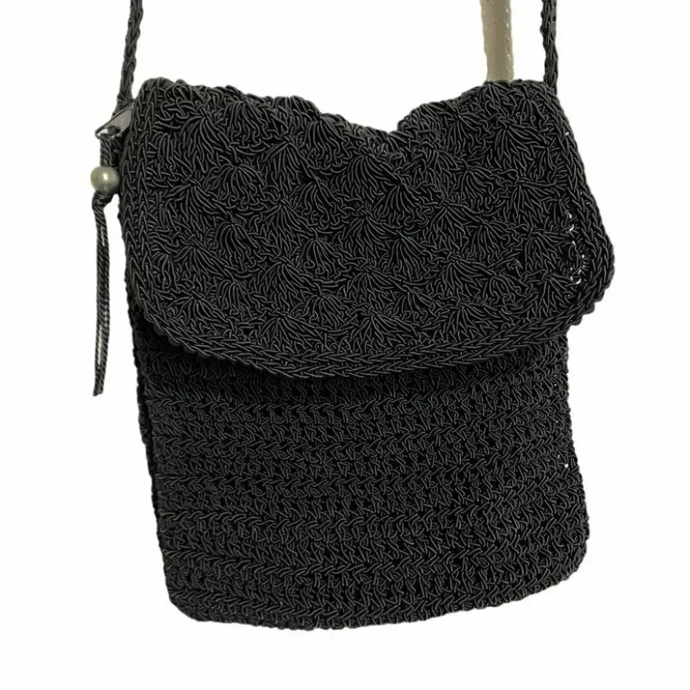 Giannini black crochet‎ crossbody